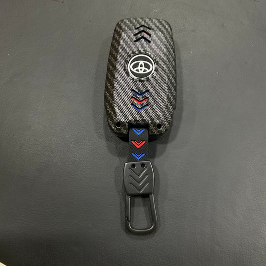 Carbon Fiber Style Plastic Key Cover Premium Quality for Toyota Revo