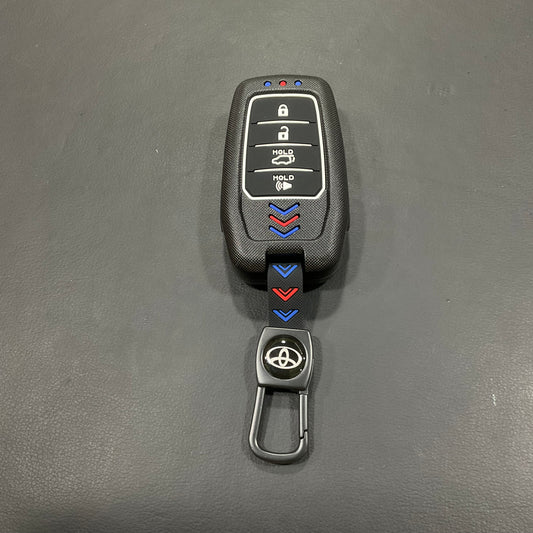 Carbon Fiber Style Plastic Key Cover Premium Quality for Toyota Fortuner