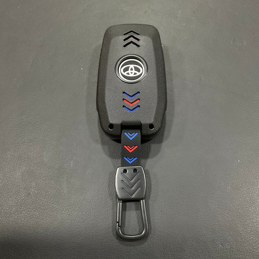 Carbon Fiber Style Plastic Key Cover Premium Quality for Toyota Fortuner