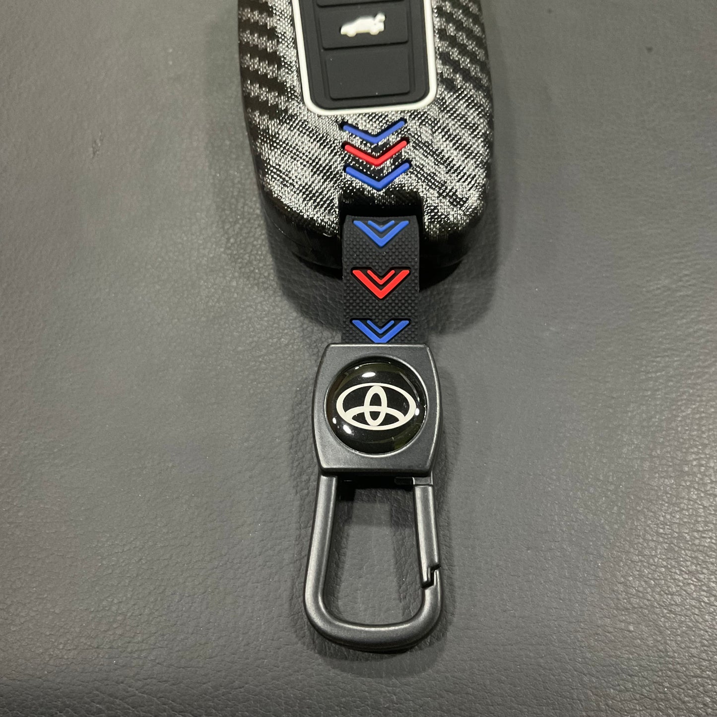Carbon Fiber Style Plastic Key Cover Premium Quality for Toyota Yaris