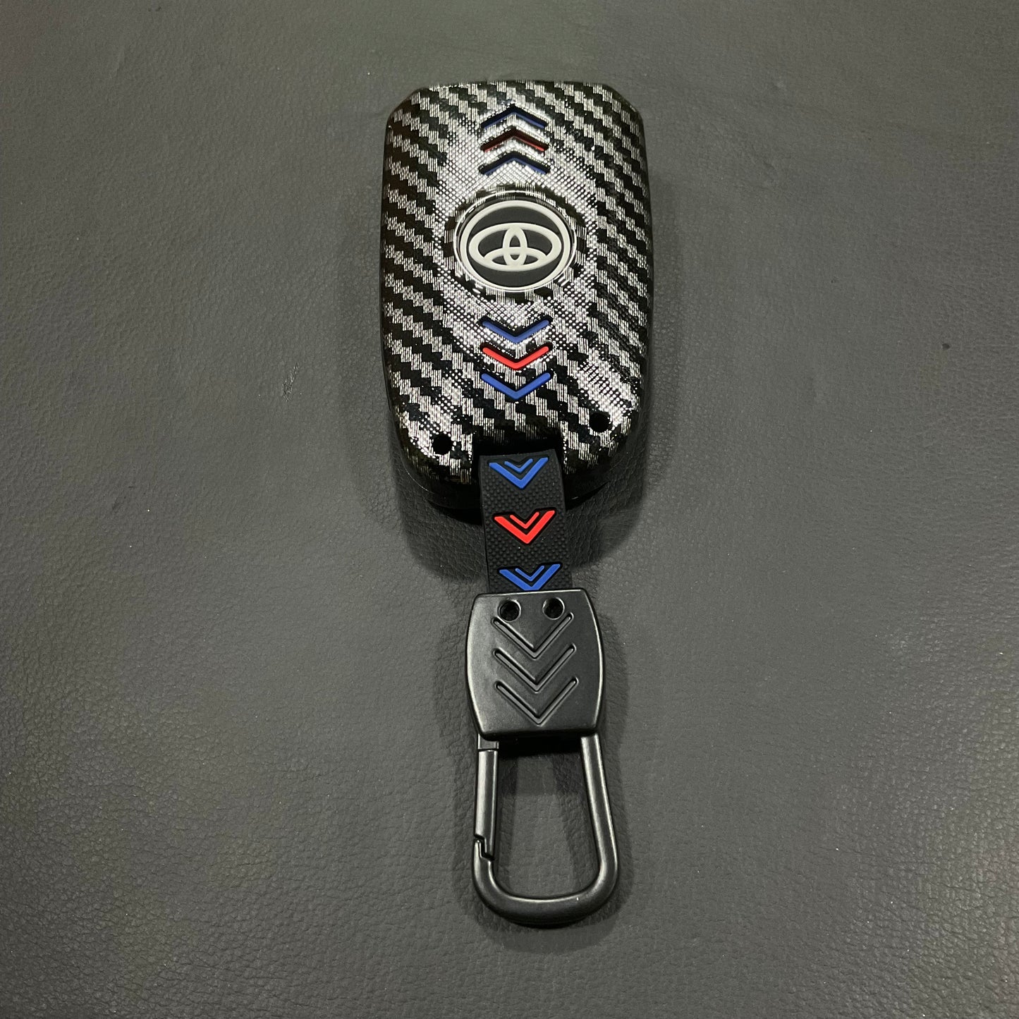 Carbon Fiber Style Plastic Key Cover Premium Quality for Toyota Yaris