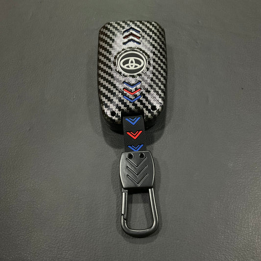 Carbon Fiber Style Plastic Key Cover Premium Quality for Toyota Yaris