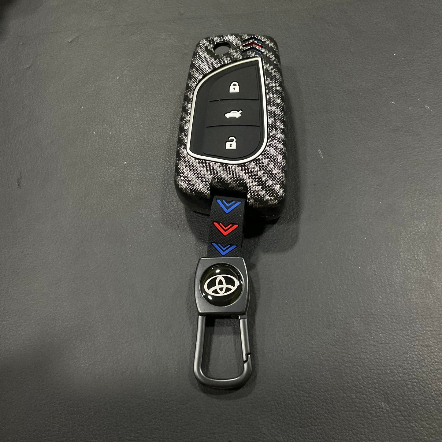 Plastic Key Cover Carbon Fiber Style Premium Quality for Toyota Corolla Grande Flip