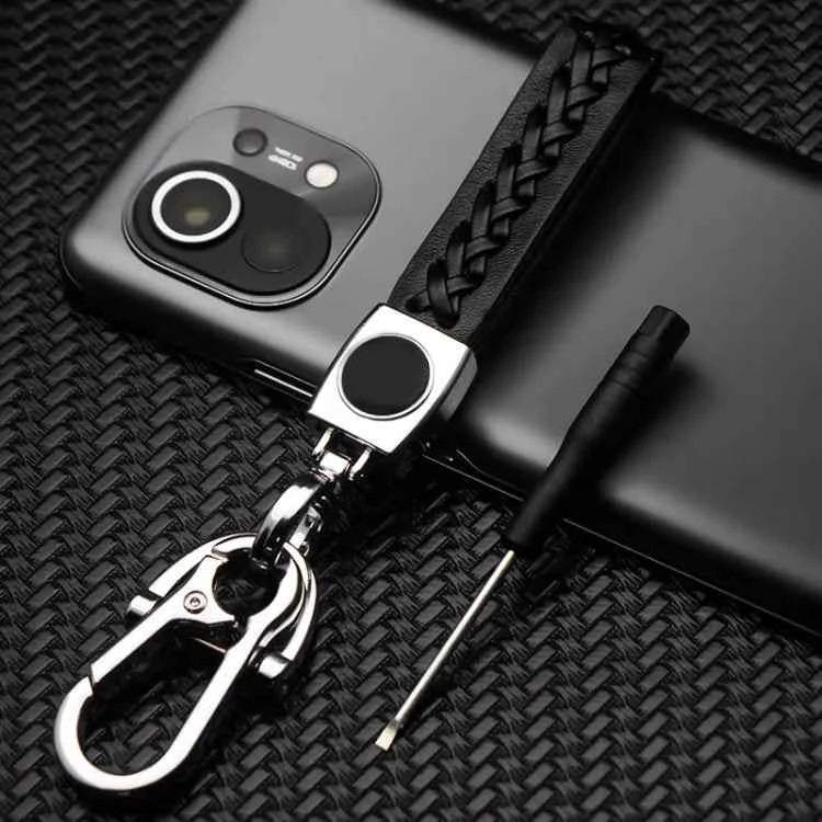 Keychain for Toyota (NEW) Leather Braided Metal Car Toyota Logo / Monogram