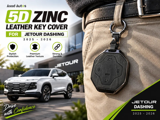 Jetour Dashing 2025–2026 5D zinc leather key protector with screwdriver