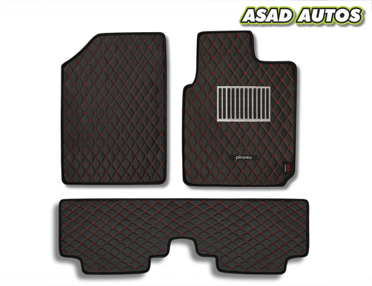 KIA Picanto 7D Luxury Floor Mats (2019–Present) – Waterproof | Anti-Slip | Premium Fit