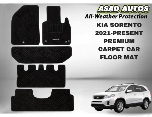 KIA Sorento 2021–Present Premium Carpet Car Floor Mat – Custom Fit & Comfort