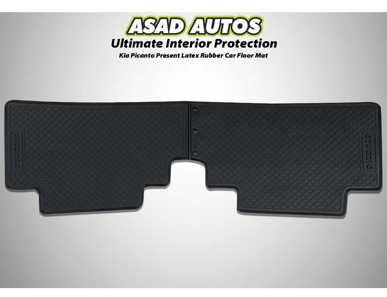 Kia Picanto 2019-present latex rubber car floor mats, designed for custom fit, superior durability, and all-weather protection, keeping your car interior clean and stylish.
