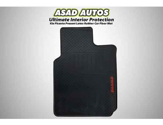 Kia Picanto 2019-present latex rubber car floor mats, designed for custom fit, superior durability, and all-weather protection, keeping your car interior clean and stylish.