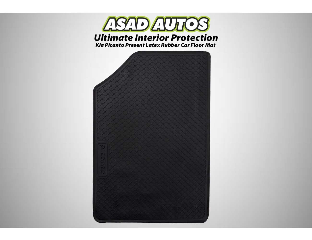 Kia Picanto 2019-present latex rubber car floor mats, designed for custom fit, superior durability, and all-weather protection, keeping your car interior clean and stylish.