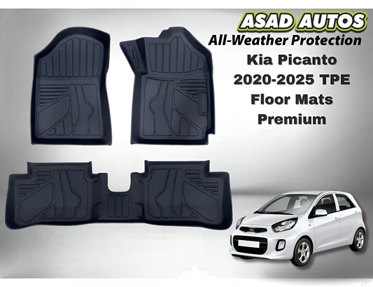 Kia Picanto TPE Floor Mats – Premium All-Weather Custom Fit (2020–2025)