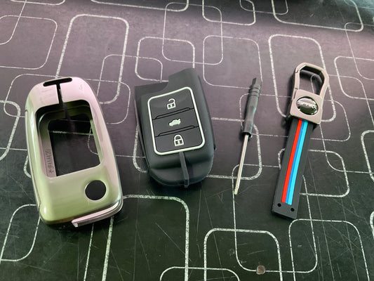 Kia Picanto metal key cover offering stylish design and durable protection for car keys.