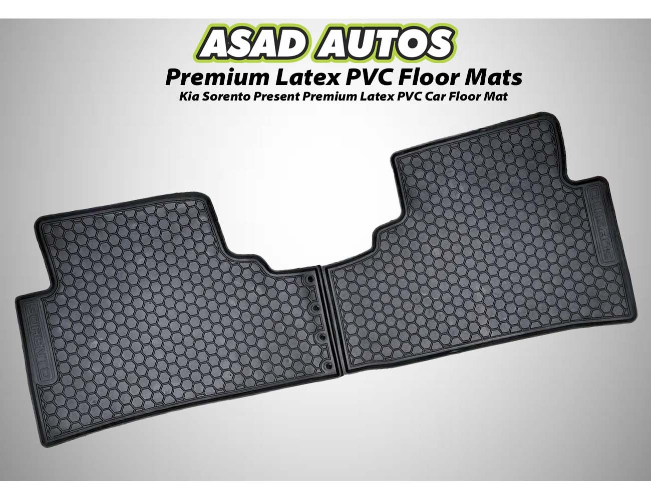 Kia Sorento 2021-present premium latex PVC car floor mats, offering a custom fit, durable protection, and all-weather resistance for a stylish and clean interior.