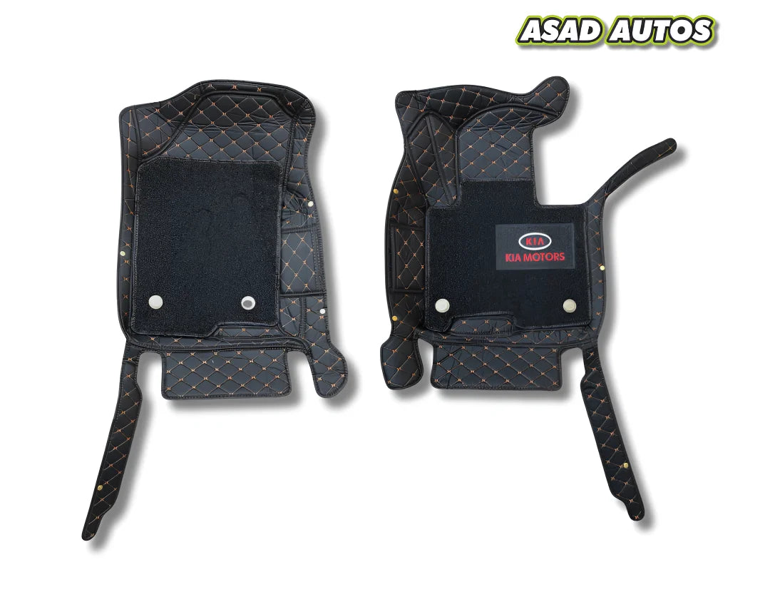 Kia Sportage 2018–2024 11D Floor Mats Mix Thread Black with Black Grass – Premium Custom Fit