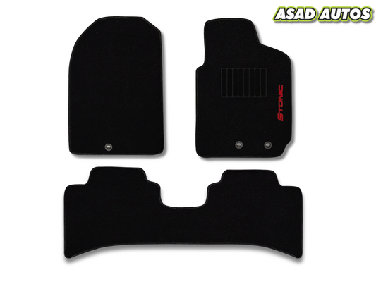 Kia Stonic 2022-2024 Executive Side Logo Carpet Floor Mats – Premium Custom Fit