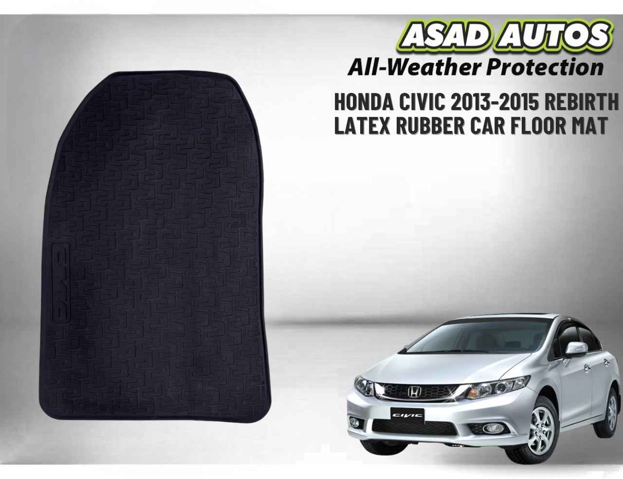 Honda Civic 2013-2015 Rebirth Latex Rubber Car Floor Mat