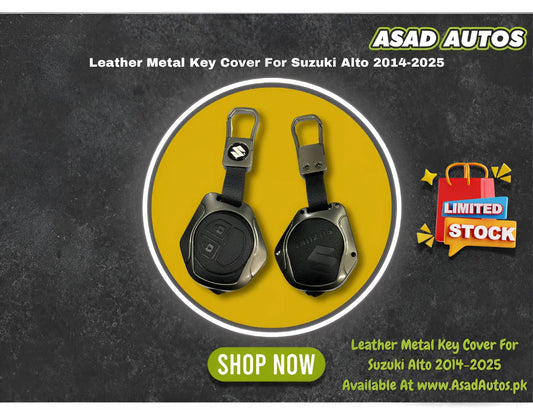 Leather Metal Key Cover For Suzuki Alto 2014-2025 – Premium Car Key Protection