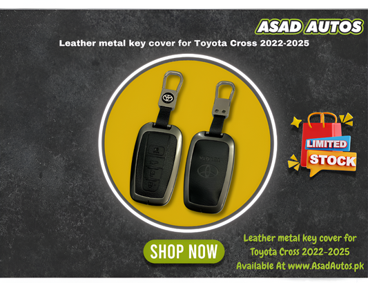 Leather Metal Key Cover For Toyota Cross 2022-2025 – Premium Smart Key Protection