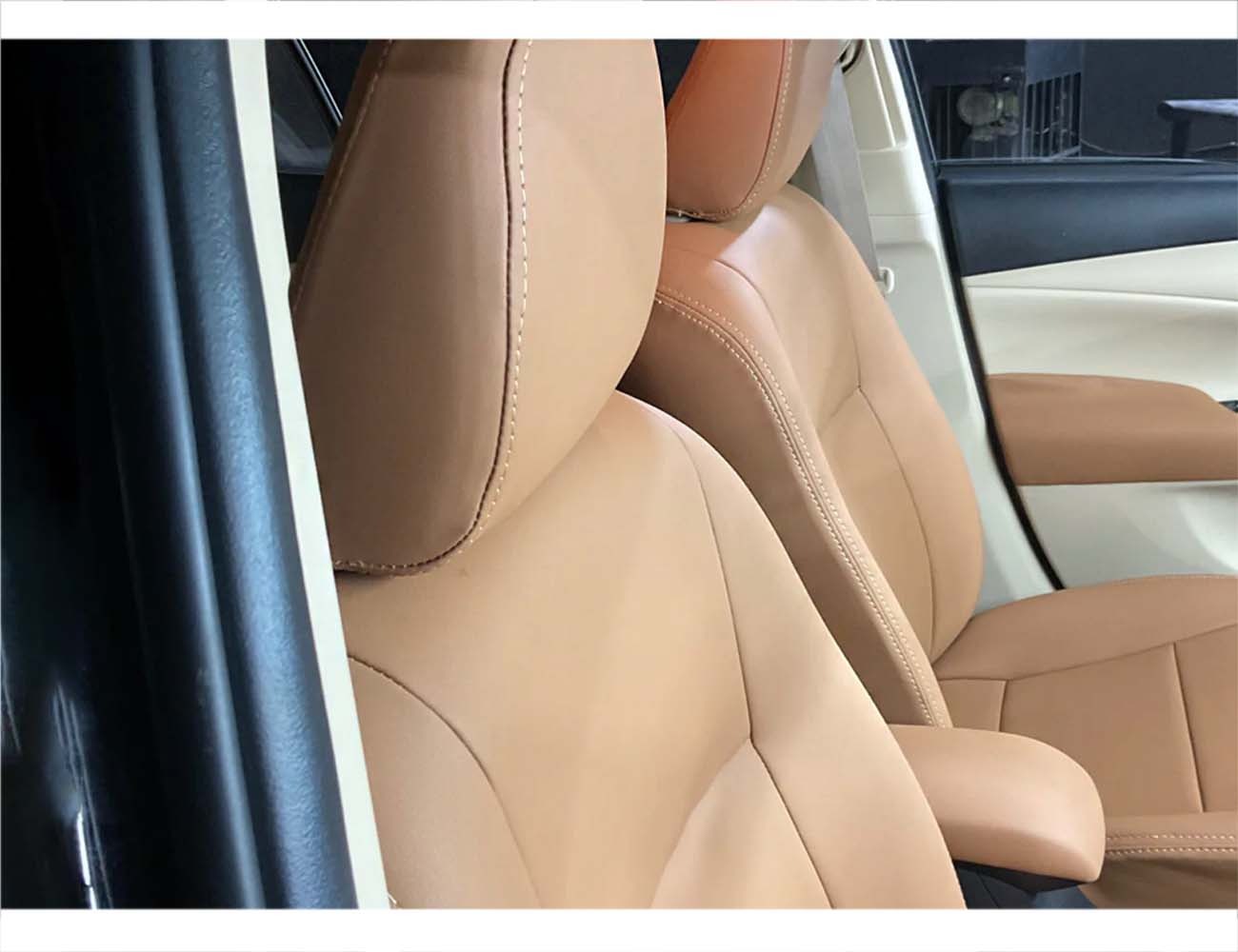 Luxurious Bespoke Mustard Seat Covers for Toyota Yaris, offering custom fit, premium quality, and stylish protection for your car’s interior.