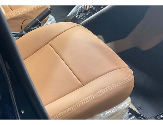 Luxurious Bespoke Mustard Seat Covers for Toyota Yaris, offering custom fit, premium quality, and stylish protection for your car’s interior.