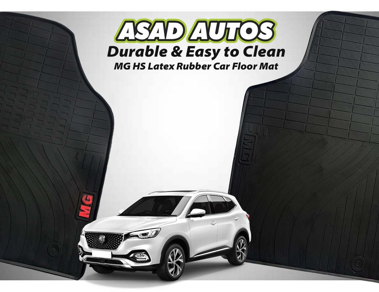 MG HS 2021-2024 Latex Rubber Car Floor Mat – Durable & All-Weather Protection