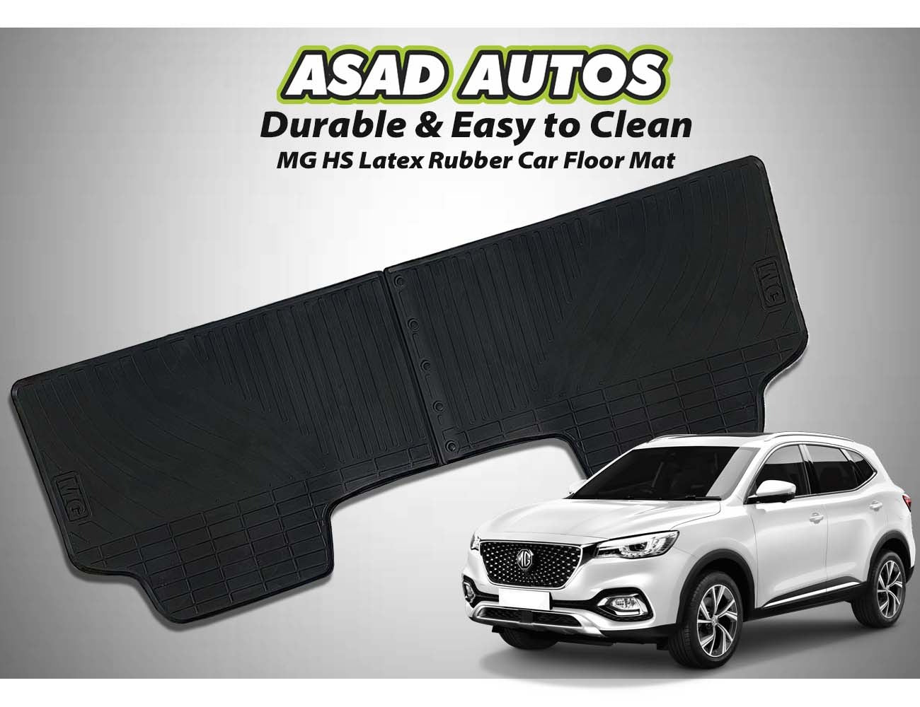 MG HS 2021-2024 Latex Rubber Car Floor Mat – Durable & All-Weather Protection