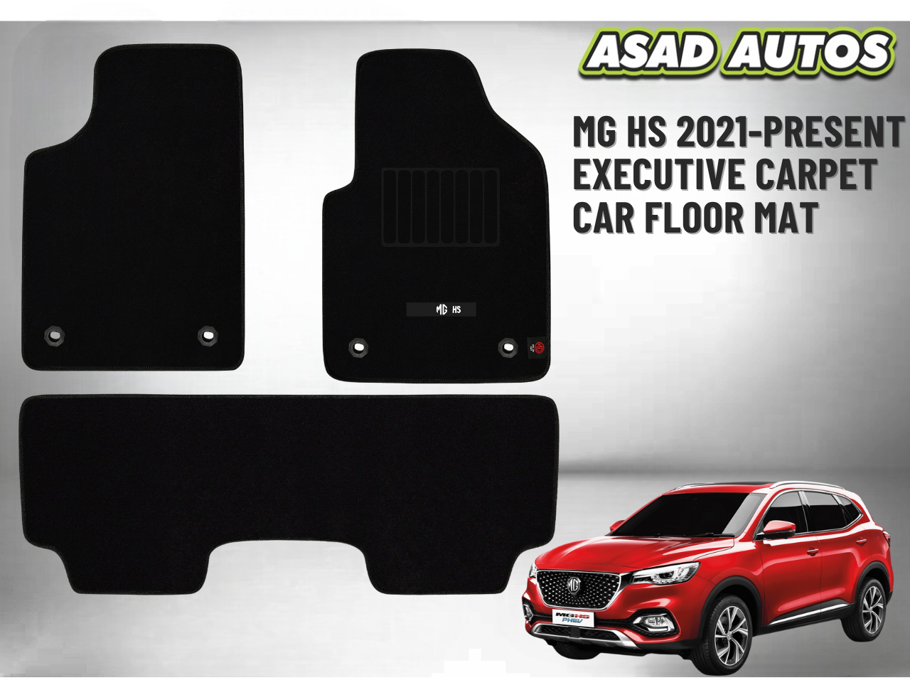 MG HS 2021–Present Executive Carpet Car Floor Mat – Luxury Fit with Premium Finish