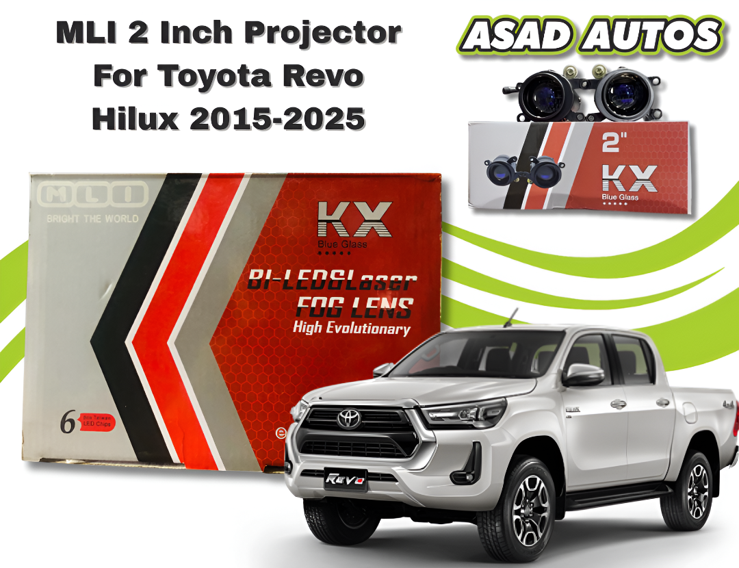 MLI 2-Inch BI LED Projector Lights For Toyota Revo Hilux 2015-2025 – High Brightness Headlight Upgrade