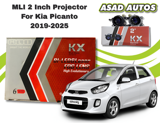 MLI 2 Inch BI LED Fog Lamp Projector Lights for Kia Picanto 2019-2025 High Low Beam Upgrade