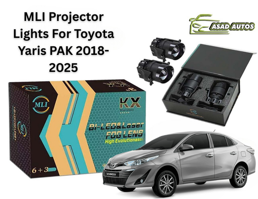MLI Car Projector Fog Lights BI LED Lens for Toyota Yaris Sedan (2018-2025), offering enhanced visibility, energy-efficient lighting, and a sleek design to improve your driving experience.