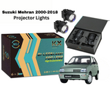 MLI Car Projector Lights with BI LED lens for Suzuki Mehran 2000-2018 Hatchback, providing improved visibility, energy efficiency, and a stylish, contemporary design.