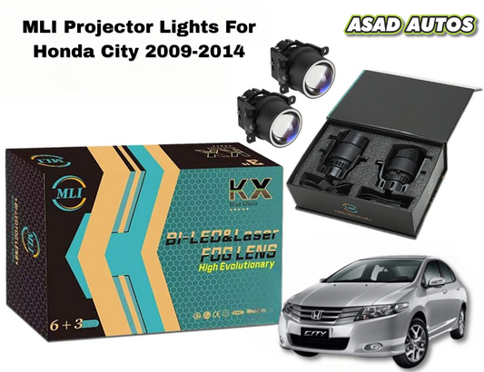 MLI Projector Fog Lights BI LED Lens Fog Lampfor Honda City 2009-2014