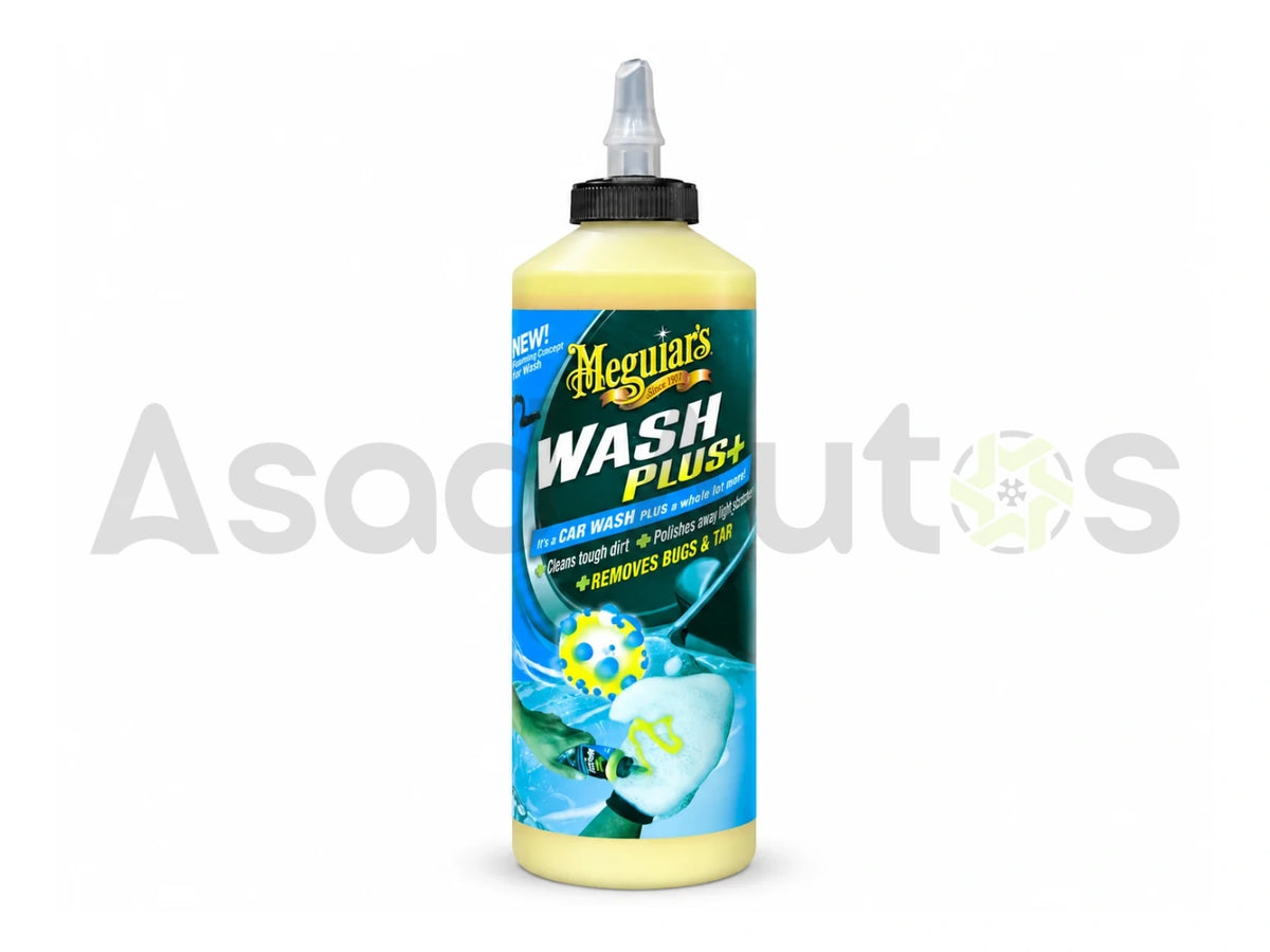 Meguiar’s Wash Plus+ concentrated car wash bottle for cleaning vehicle exterior paint