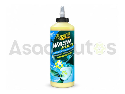 Meguiar’s Wash Plus+ concentrated car wash bottle for cleaning vehicle exterior paint