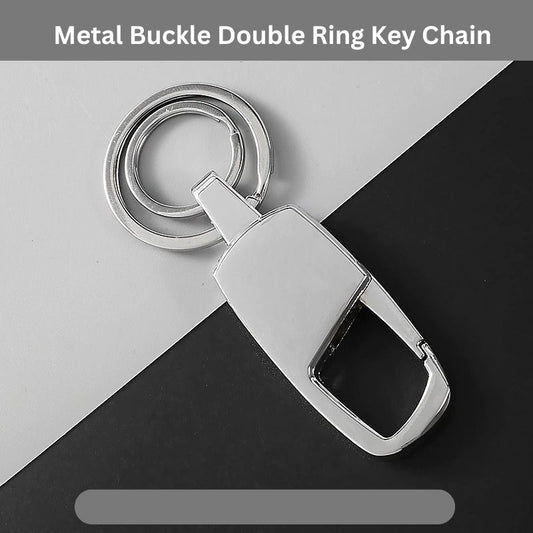 Metal Buckle Double Ring Key Chain