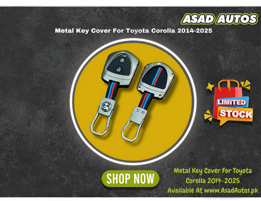 Metal Key Cover For Toyota Corolla 2014–2025 – 2 Button Smart Key Case