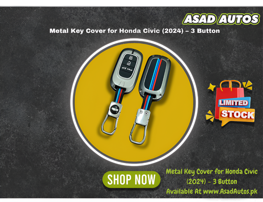 Metal Key Cover For Honda Civic 2024 – 3 Button | Sleek & Durable Protection