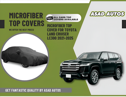 Microfiber top cover for Toyota Land Cruiser LC300 2021-2025 installed for UV and heat protection