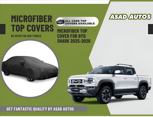 Microfiber top cover installed on BYD Shark 2025-2026 for heat and UV protection