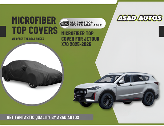 Microfiber top cover installed on Jetour X70 2025-2026 for heat and UV protection