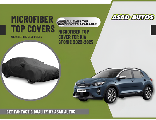 Microfiber top cover installed on Kia Stonic 2022-2025 for heat and UV protection