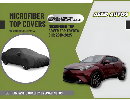 Microfiber top cover installed on Toyota CHR 2018-2025 for heat and UV protection