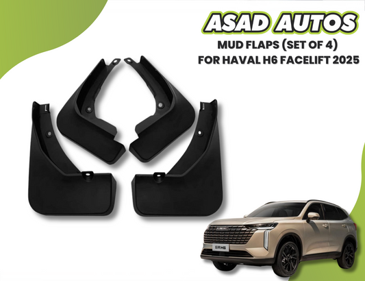 Mud Flaps for Haval H6 Facelift 2025 – Set of 4 Front and Rear Splash Guards