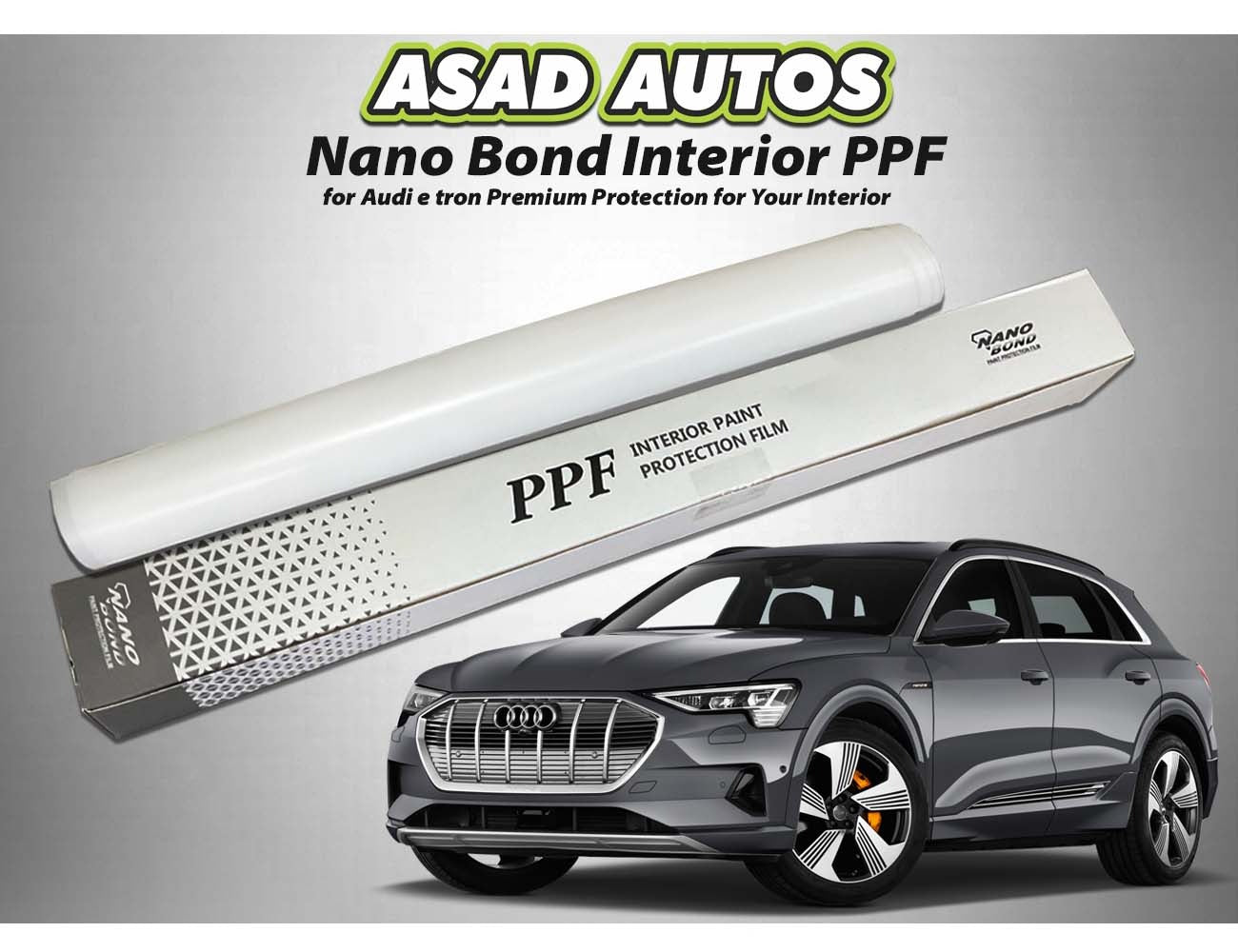 Nano Bond Interior PPF for Audi E-Tron – Premium interior protection film that shields surfaces from scratches, stains, and wear while maintaining the luxurious look of your Audi's interior. Enhanced durability and ease of maintenance for a pristine cabin.
