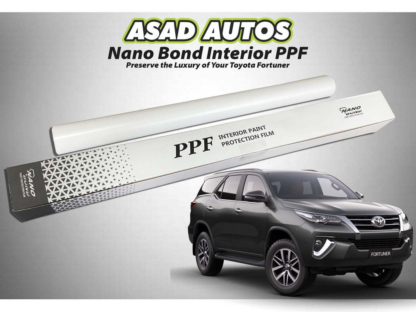 Nano Bond Interior PPF for Toyota Fortuner – Provides superior protection against scratches and stains, ensuring a long-lasting fresh and clean interior for your vehicle.