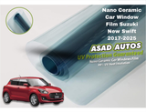 Nano Ceramic UV Protection Film installed on Suzuki New Swift 2017–2025 – Premium Heat and UV Shield