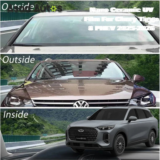 Nano ceramic UV protection window film for Chery Tiggo 9 PHEV 2025–2026 premium heat rejection tint with glare reduction and interior protection benefits