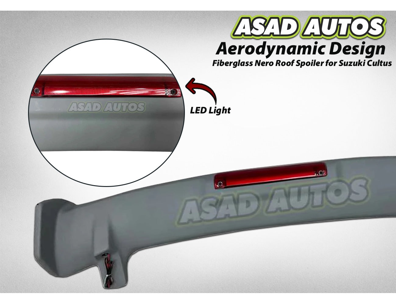 Nero Style Fiberglass Roof Spoiler for Suzuki Cultus 2000–2017 – Custom Rear Add-on