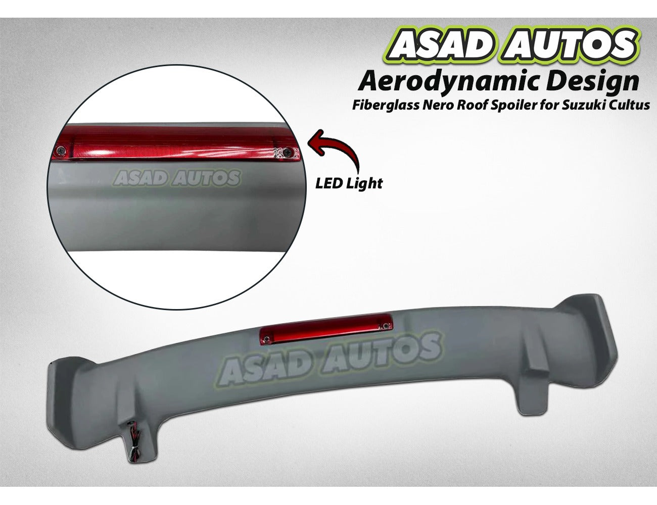 Nero Style Fiberglass Roof Spoiler for Suzuki Cultus 2000–2017 – Custom Rear Add-on