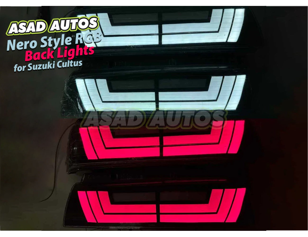 Nero Style RGB Back Lights for Suzuki Cultus (2000-2017) β Premium Car Tail Lights